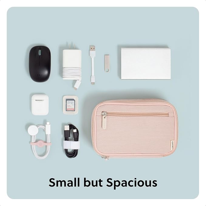 U Brands Electronics Organizer Travel Case, Cord Storage, 8" x 5.25", Pink - Image 6