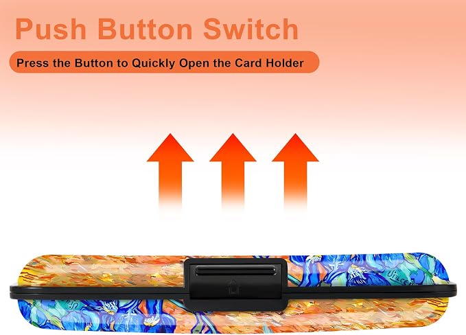Mayski Credit Card Holder for Women RFID Blocking Wallet, Floral Art | Card Wallets for Women Small Mini Business Metal Accordion Aluminum Alloy Hard Case for Men - Image 6
