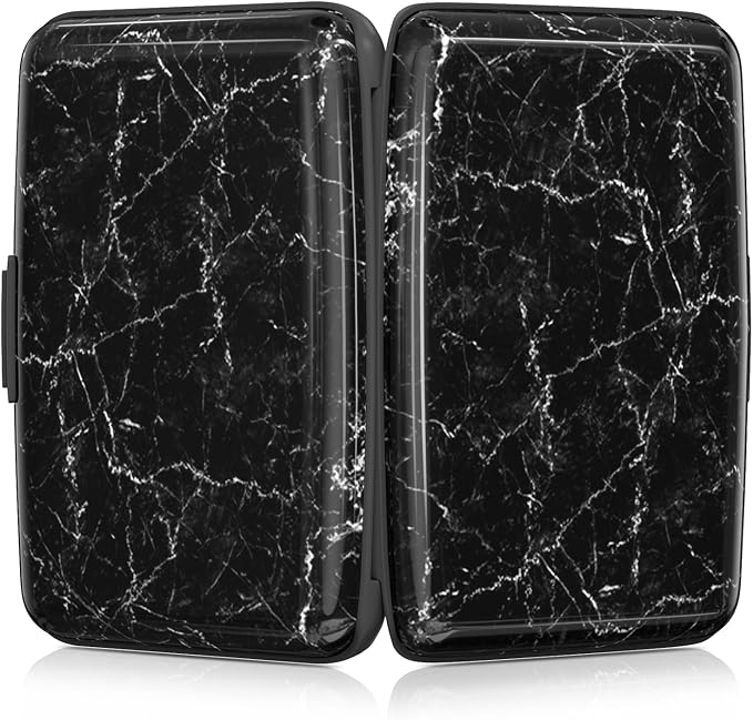 Rimilak Aluminuml Credit Card Holder,Black Mable | Mini Credit Card Wallet RFID Blocking Slim Metal Hard Case for Women Men - Image 5