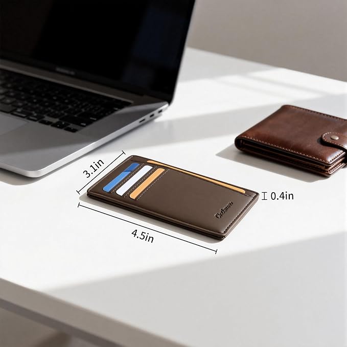 Chelmon Slim Wallet for Men, Minimalist Front Pocket RFID Blocking Credit Card Holder - Image 6