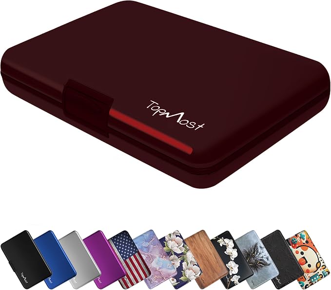 TopMost Aluminum Wallet, Card Case Wallet, Metal RFID Credit Card Holder for Men & Women, 6 Cotton Slots for 10-12 Cards And Bills, Rfd Protective by TopMost