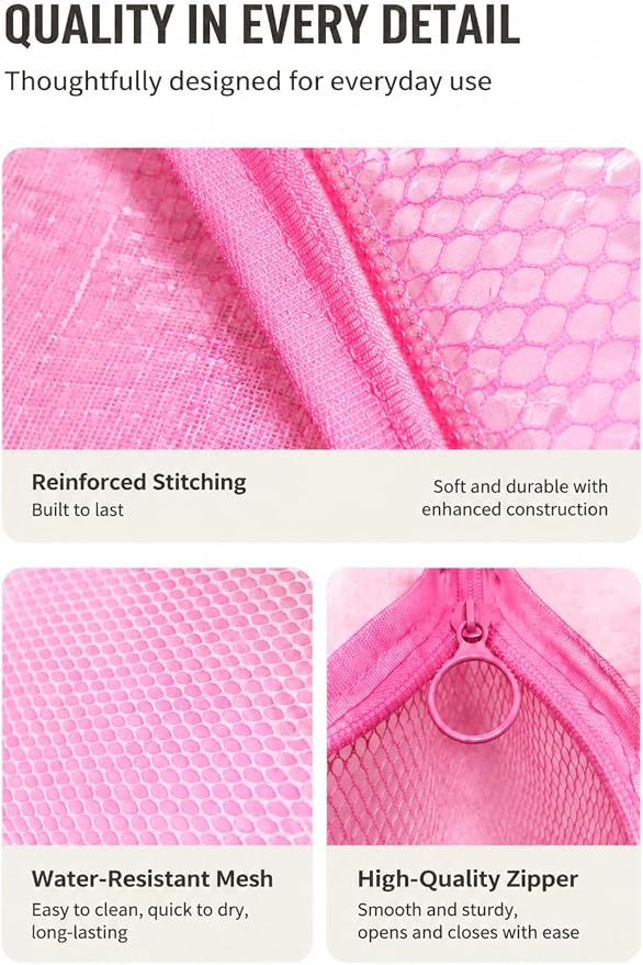 Standing Toiletry Bag for Travel & Gym – Lightweight Waterproof Travel Makeup Bag Organizer, Self-Standing Portable Toiletry Pouch for Weekend Trips Business Daily Use,Pink - Image 6