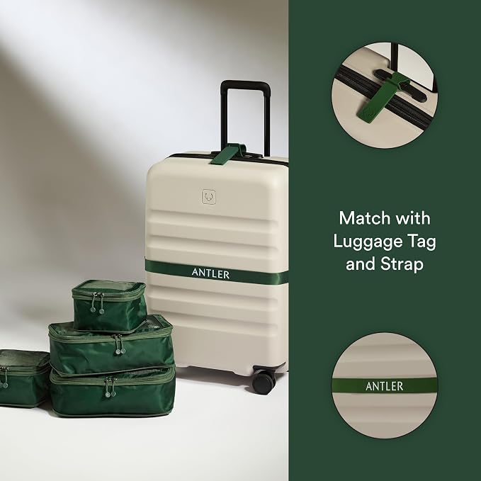 ANTLER - Compression Packing Cubes for Travel, Luggage Organiser for Suitcases or Bags, Travel Accessories, Set of 4, Antler Green - Image 6