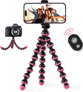 TalkWorks Flexible Tripod for iPhone, Android, Camera - Bendable Legs, Adjustable Stand Holder with Mini Wireless Remote for Selfies, Vlogging, Beauty/Makeup, Live Streaming/Recording - Pink by TALKWORKS%C2%AE