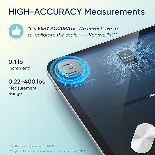 Etekcity Smart Scale for Body Weight, Body Fat and BMI, FSA Eligible | HSA Eligible, Bathroom Scale with Muscle Mass, Accurate Bluetooth App Sync, LED Display and Tempered Glass - Image 2