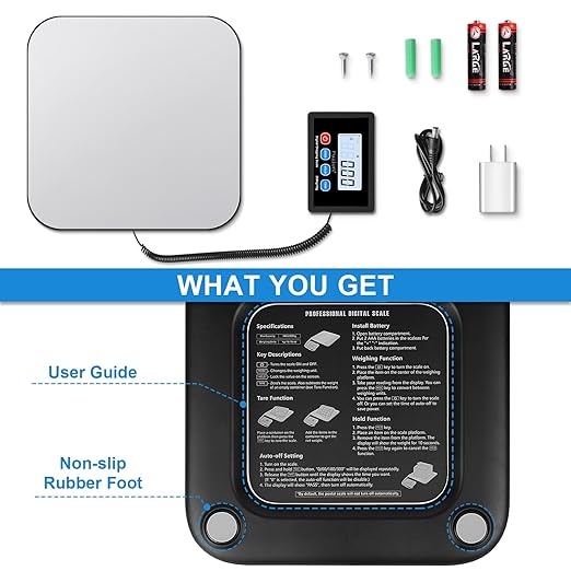 Fuzion Shipping Scale, 440LB x 10g Postal Scale - LiftX, Hold/Tare Function | High Accuracy, Easy Use, Digital Postal Shipping Scale for Packages, Luggage, Mailing, Postage, Battery & AC Adapter Included - Image 6