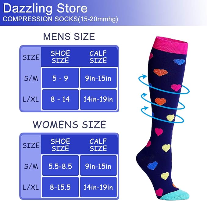 WITHYOU Compression Socks 15-20 mmHg is Best Athletic for Men & Women Running Flight Travel Nurses Pregnant - Image 7