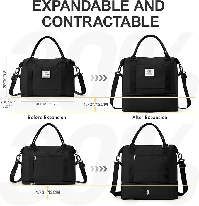 Travel Duffel Bag, Sports Tote Gym Bag, Shoulder Weekender Overnight Bag for Women - Image 6