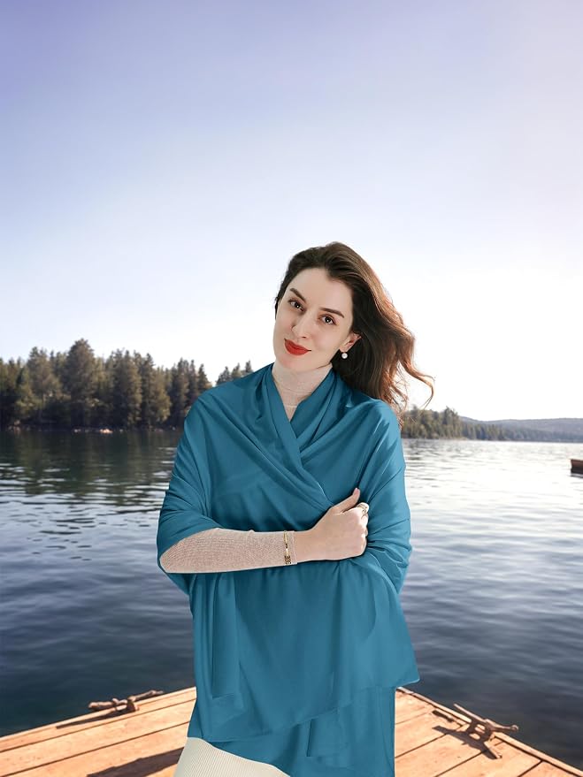 VENVSBEE Shawl Wraps for Women, Travel Scarf Soft Blanket Wrap Pashmina Travel Accessory for Airplane - Image 4