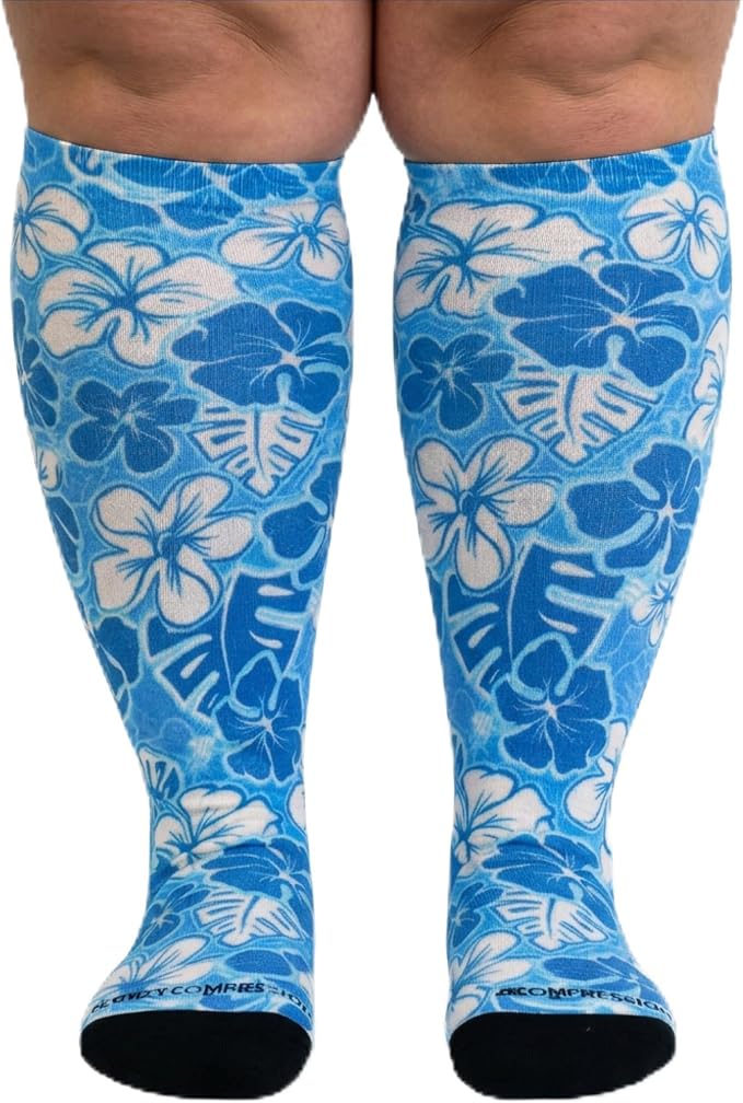 Crazy Compression Socks, Comfortable Support Socks for Recovery, Travel, Hiking, and Long-Hour Comfort w/Fun Designs by CrazyCompression