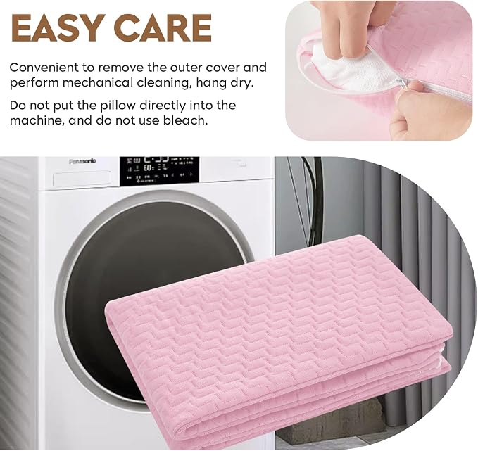 Small Shredded Memory Foam Pillow, Camping Pillow Travel Pillow - Compressible Medium Firm, Breathable Cover, Ideal Backpacking Hiking, Airplane and Car (Apricot Pink, S) - Image 4
