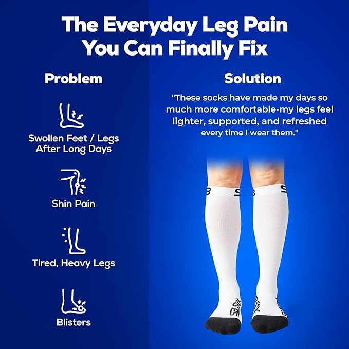 SB SOX Compression Socks for Men & Women (20-30mmHg) | Best Quality Compression Socks for Flying, Medical, Sports, Wide Calf Fit, Pregnancy, and Daily Wear. Trusted since 2016. - Image 5