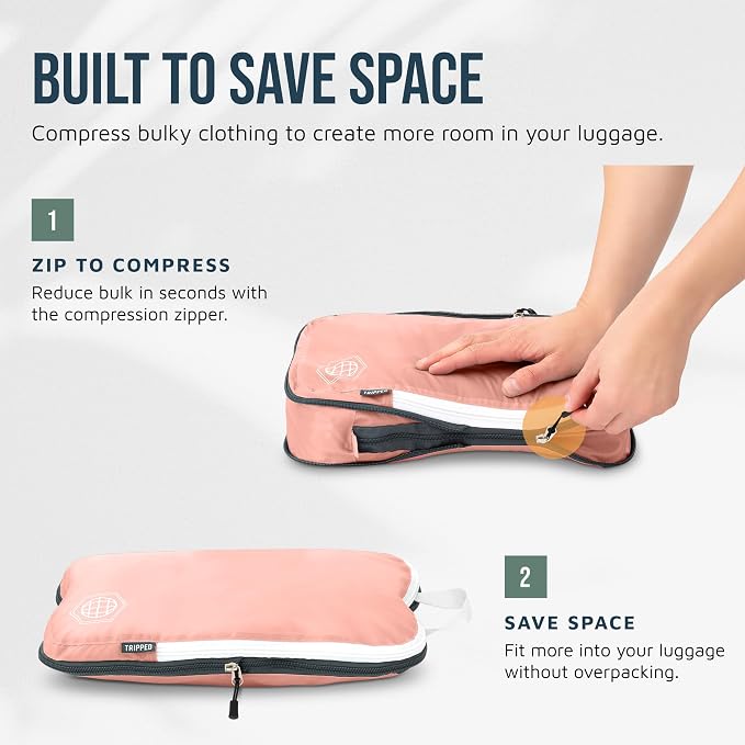 TRIPPED Travel Gear Large Compression Packing Cubes 7-Piece Set for Travel - Image 5