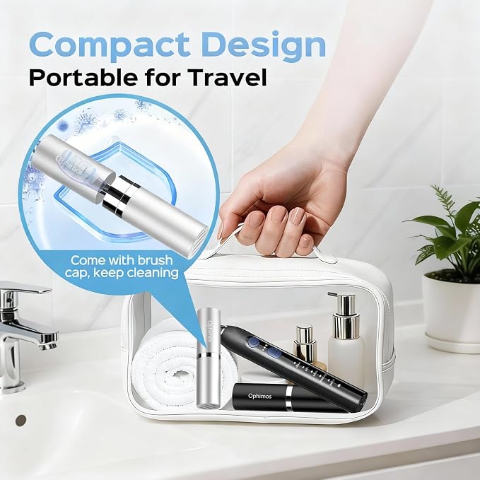 Portable Aluminum Travel Case for Electric Toothbrush Heads & Water Flosser Tips, 2-Pack (Silver+Black) - Not for Waterpik Water Flosser - Image 6
