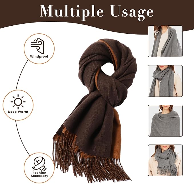 maamgic Women's Scarf Pashmina Shawls Blanket Scarf for Evening Dress | Soft Viscose Blend ,Lightweight,Large Scarf with Cozy Cashmere-Feel, Perfect For Weddings,Cruise Travel & Flights - Image 4