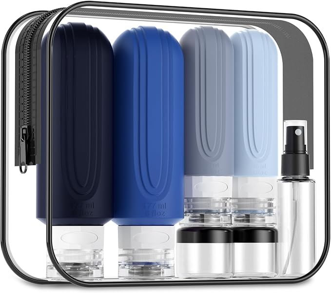 Mrsdry 16 Pack Travel Bottles for Toiletries, Oversize 6oz Silicone Travel Containers, Leak Proof Refillable Liquid Shampoo And Conditioner Travel Essentials by Mrsdry