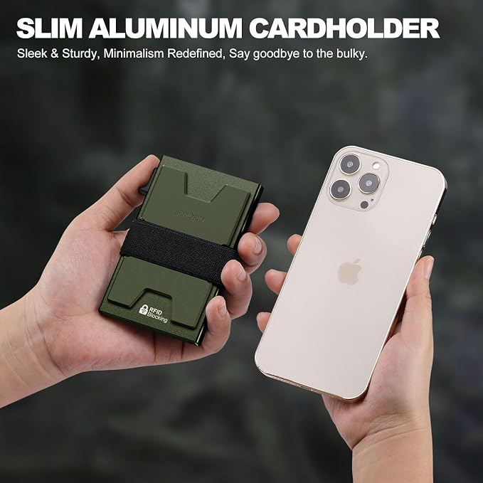 SEMORID RFID Blocking Slim Card Holder Wallet for Men Wallet Minimalist | Durable Expandable Backplate Compact Smart Metal Pop Up Wallet Front Pocket Holds 12+ Cards Plus Cash, Birthady Gifts for Men - Image 4