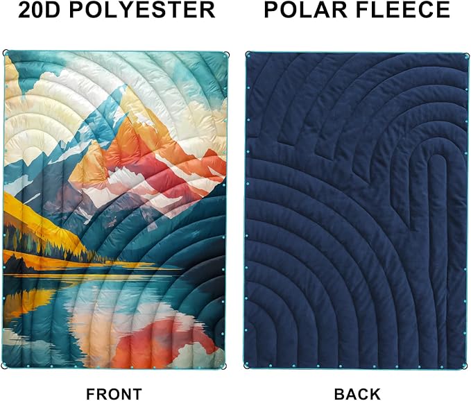 Camping Blanket,Puffy Blanket Lightweight Packable Camping Blanket Outdoor Blanket for Camping,Traveling, Stadium, Hiking, Picnics - Image 5