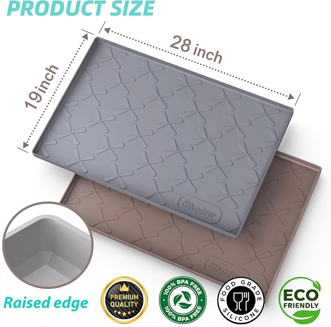 Waterproof Under Sink Mat Silicone 28"x19", Kitchen Cabinet Liner | BPA-Free Silicone Mat with Raised Lip Protects Cabinets from Leaks, Versatile Home Organizer for Bathroom, Pets, Boots, Floor - Image 3