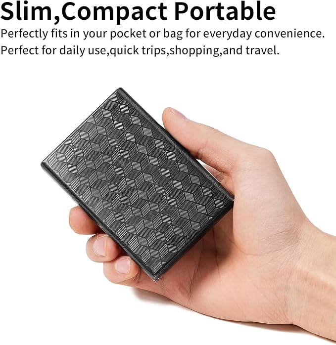 Slim Credit Card Holder RFID Blocking Credit Card Stainless Steel Metal Wallet Business Card Cases with 6 Slots Men for Women - Image 3