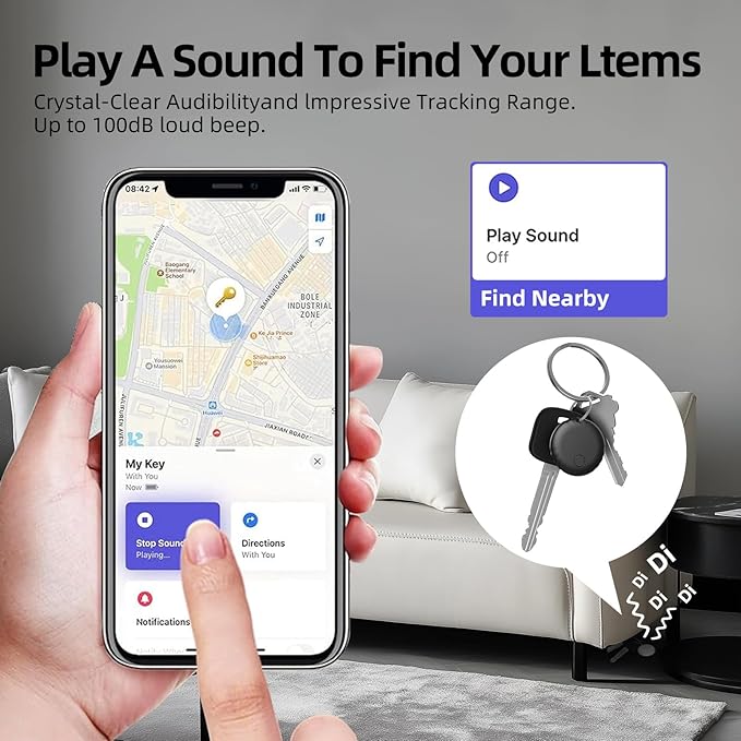 Tracker Tag, Smart Tag Works with Find My App (iOS Only), Keys Finder and Item Locator for Luggage, Backpack, Suitcases and More, Replaceable Battery, IP67 Waterproof Tracking Tags-3 Pack (Black) - Image 3