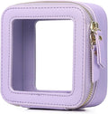 Pinkmik Small Clear Mini Makeup Bag, Purple, MINI-1 | Cosmetic Case & Toiletry Bag, Zipper Closure, Purse Organizer, Car Essentials by Pinkmik