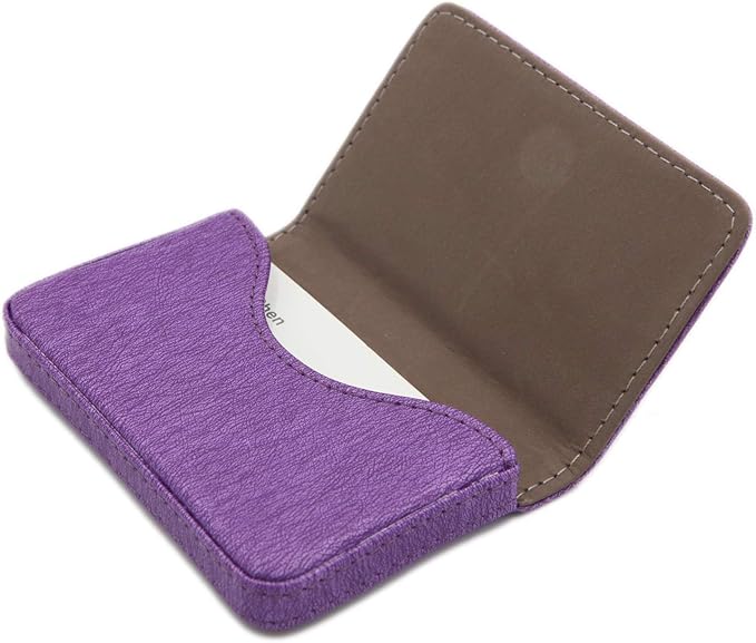 RFID Blocking Wallet - Minimalist Leather Business Credit Card Holder - Purple2 by AI-DEE