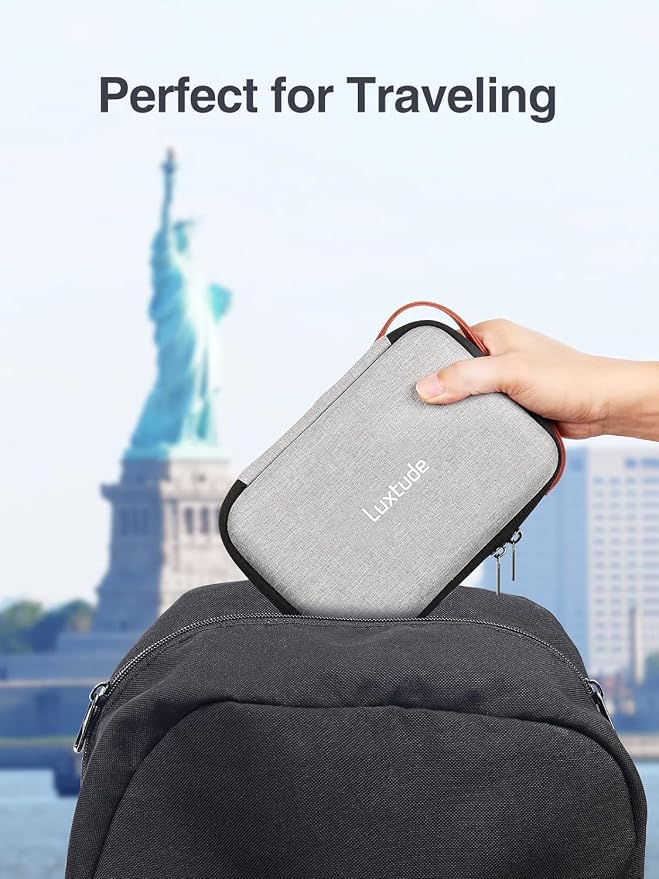 Tech Organizer Travel Case, Portable Electronics Organizer | Hard Shell Zipper Case for Charging Cables, Power Banks and Other Travel Essentials (External Size 8.5 x 5.9 x 2.5 Inch) - Image 7