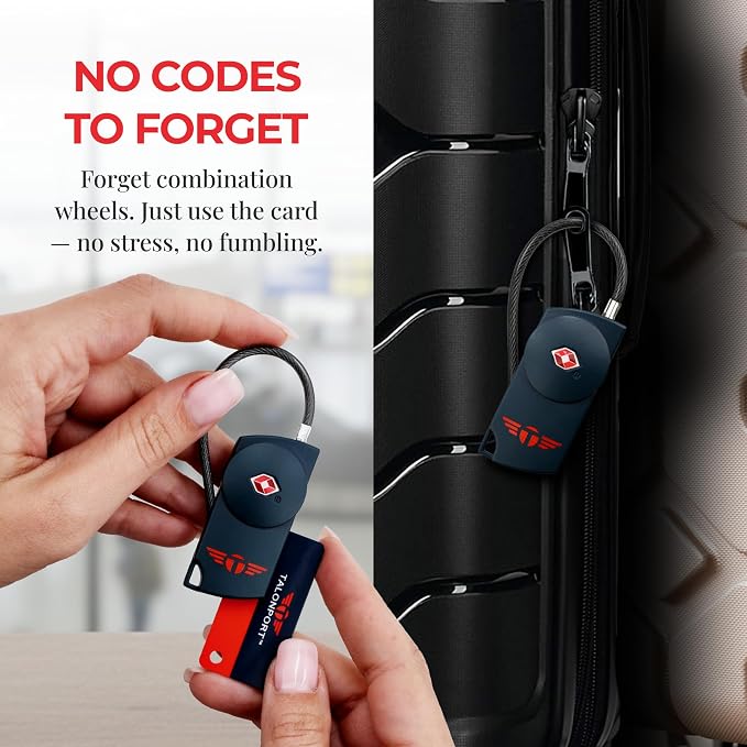Keyless TSA Approved Suitcase Luggage Locks, Blue 2-Pack | No Combination to Remember, Durable Zinc Alloy Build, Free Lifetime Card-Key Replacements, Secures Bags, Lockers & Gym - Image 4