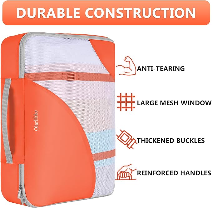 8 Set Packing Cubes for Travel, Gifts for Women Mom,Anti-Tearing Suitcase Organizer,OlarHike Vacation Essentials & Accessories for Cruise Ship - Image 4