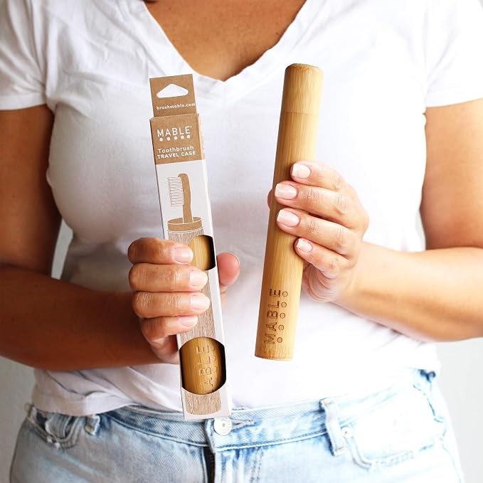 MABLE Toothbrush Travel Case | Bamboo Toothbrush Holder for Travelling and Camping | Adult Size | Natural Product - Image 10