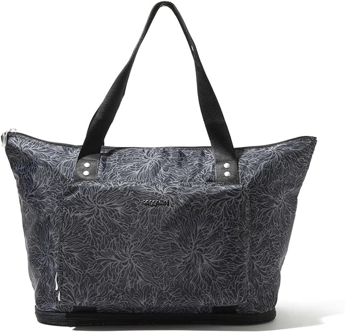 Baggallini Carryall Expandable Lightweight Travel Tote 22" Packable Folding Compact Nylon Washable Weekender w/Luggage Sleeve by baggallini