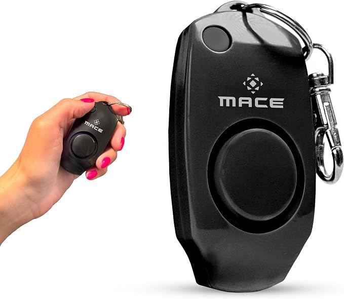 Mace Personal Safety Alarm - Loud 130db Siren, Built in Emergency Whistle, Easy On/Off Push Button Activation, Batteries Included, Personal Alarm for Women & Men - Black by MaceSecurityInternational