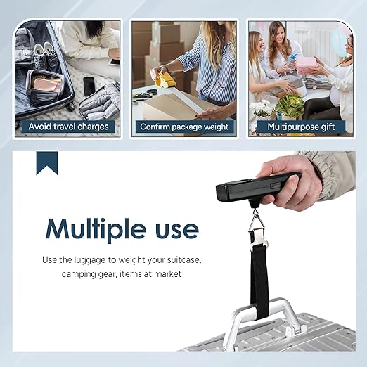 Battery-Free Luggage Scale – No Batteries Needed, Portable Digital Hanging Suitcase Weight Scale for Air Travel & Checked Bags, 110lb/50kg, LCD Display, Compact Travel Accessory - Image 4