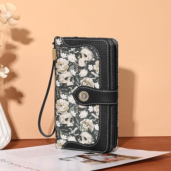 Wallets for Women Trifold Wristlet Wallets Large Capacity RFID Blocking Ladies Purse Credit Card Holder - Image 7