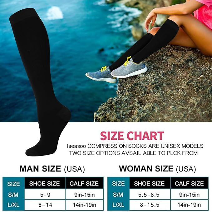 Copper Compression Socks 15-20 mmHg for Men & Women 8 Pairs – Circulation Support for Nurses, Travel, Running, Hiking, Soccer - Image 6