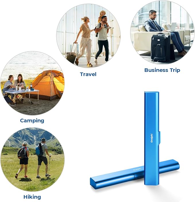 Aluminum Toothbrush Travel Case, Portable Travel Toothbrush Holder, Durable Manual Toothbrush Box Container for Traveling, Bathroom, Camping, Business Trip-Blue - Image 8