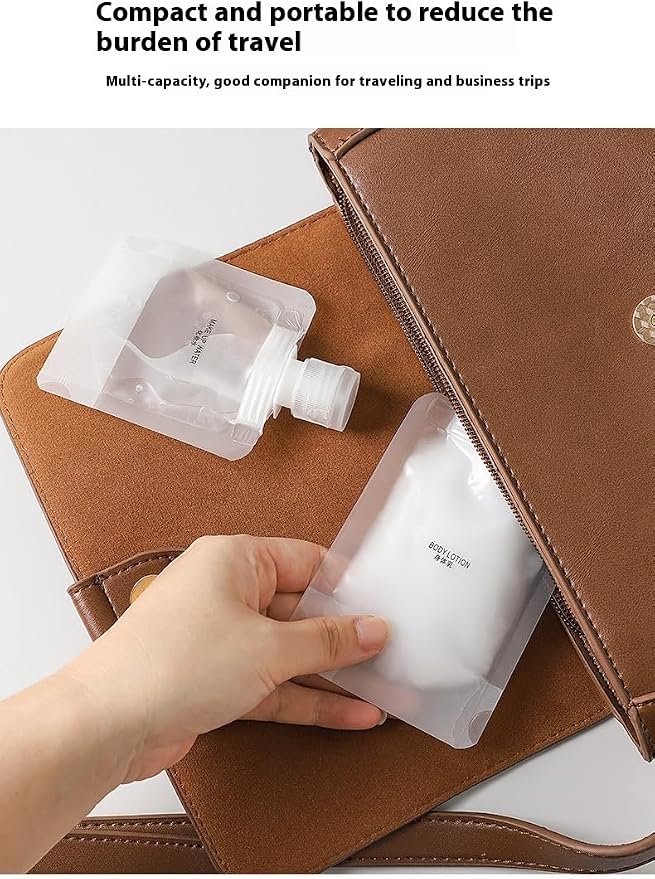 10 Pack Travel Pouches for Toiletries, Size Portable Containers,Stand Up Pouch,Refillable Travel Accessories for Shampoo Conditioner (30ML/1OZ/10piece) - Image 5