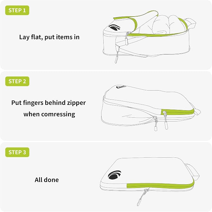 Cipway 5 Set Compression Packing Cubes for Travel (White 5pcs) | Ultralight Travel Cube Organizers for Carry-On Luggage, Suitcase & Backpack Travel Essentials - Image 7