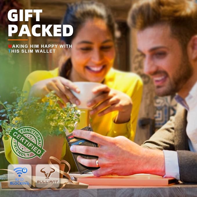 BULLIANT Magnetic Slim Leather Pocket Wallet Money Clip For Men 12Cards | RFID Blocking | Easy Access | Gift Boxed - Image 7