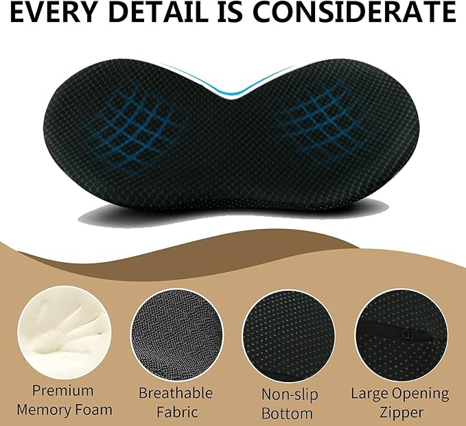 Livtribe Car Seat Cushion, Comfortable Wedge Seat Cushion for Driving | Memory Foam Seat Pad, Breathable Mesh Cover, Non-Slip Bottom, Pressure Relief, Improved Forward View, Road Trip Essentials - Image 6