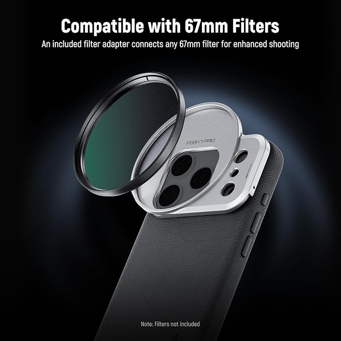 NEEWER Phone Case for 17 Pro, Modular Protective TPU/PC Phone Cover with 67mm Thread Filter Ring, 17mm Lens Backplate, T Mount Lens Adapter Compatible with Moment MagSafe iPhone 17 Pro, PA133 - Image 3