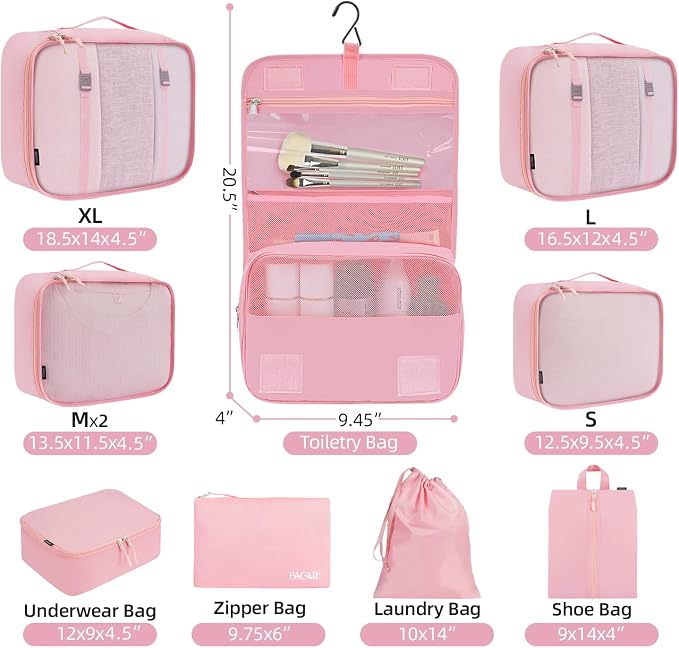 BAGAIL 6 Set/8 Set/10 Set Packing Cubes Various Sizes Packing Organizer for Travel Accessories Luggage Carry On Suitcase - Image 2