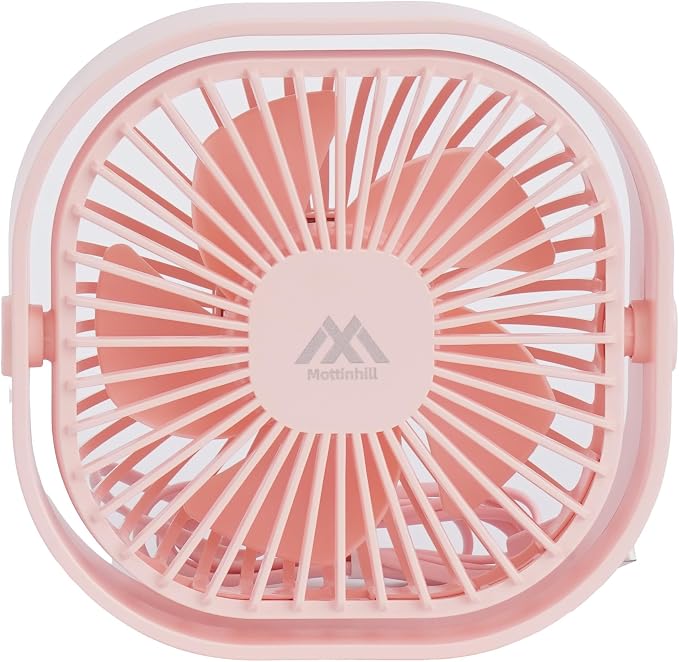 Electric Fans USB Silent Fan, Portable Desk Small FanDesk Fan 3 Speed Settings, Mini Table Fan for Office Desk, Travel, Home, Cruise Essentials, Quiet Cute Personal Indoor/Outdoor, F101 Pink by Mottinhill