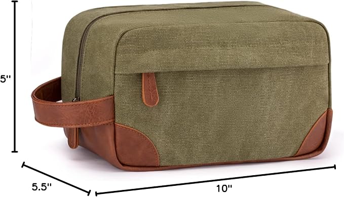 Vorspack Canvas Travel Toiletry Bag for Men, Medium, Green | Water-Resistant Travel Bag for Toiletries, Large Capacity, Organized Compartment, Suitable for Shaving, Grooming, Accessories - Image 8