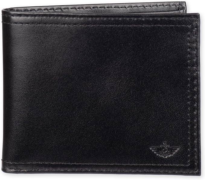 Dockers Men's Bifold Leather Wallet - Thin Slimfold RFID Blocking Security Smart Extra Capacity by Dockers