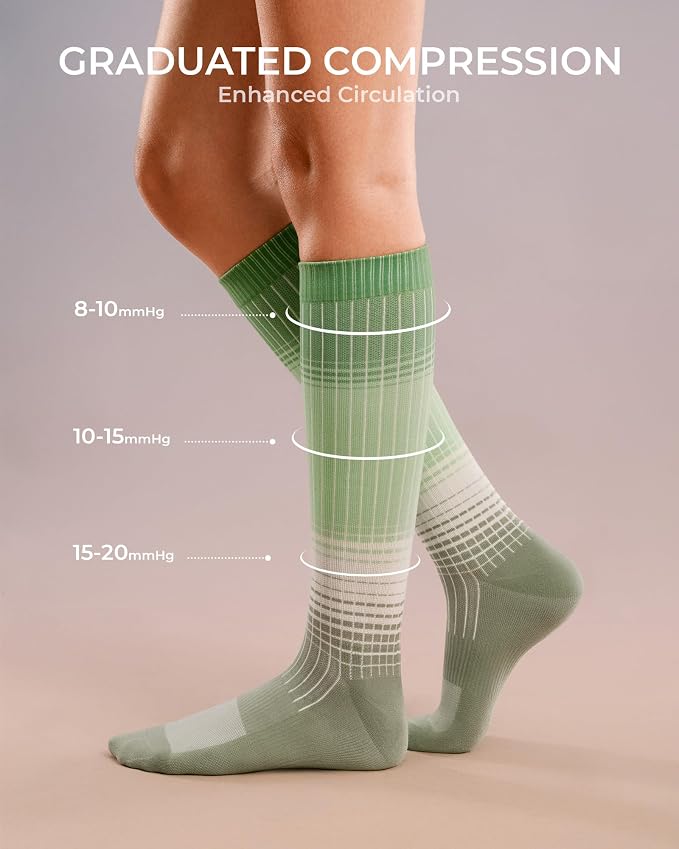 FITRELL 4 Pairs Compression Socks for Women & Men, 15-20mmHg Circulation Support for Athletic Travel Daily Wear - Image 4