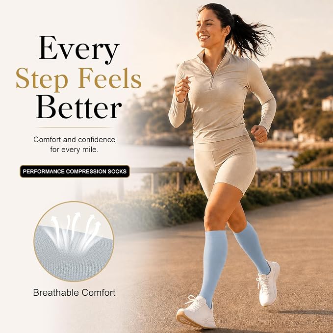 4 Pairs-Compression Socks for Women&Men Circulation-Best Support for Nurses,Running,Athletic - Image 4