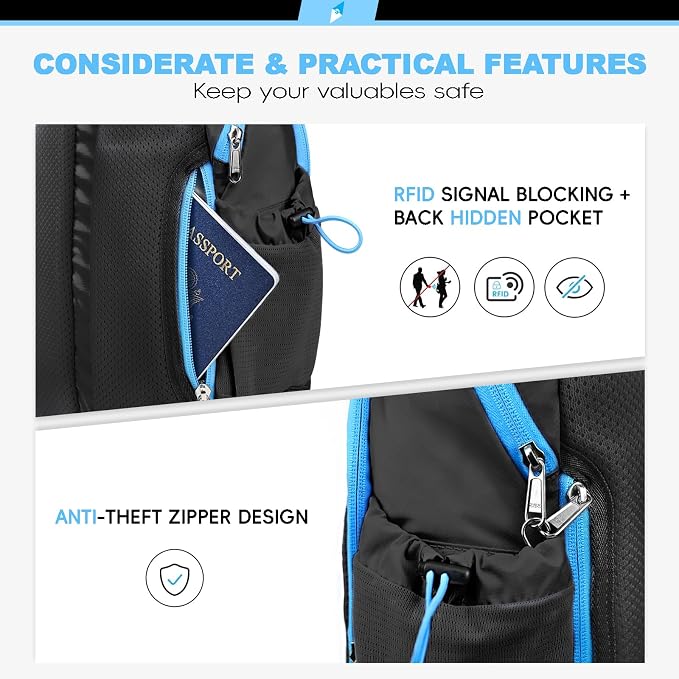 Seektop RFID Anti-Theft Crossbody Bag Sling Backpack for Women & Men, Casual Chest Daypack for Daily Travel - Image 2