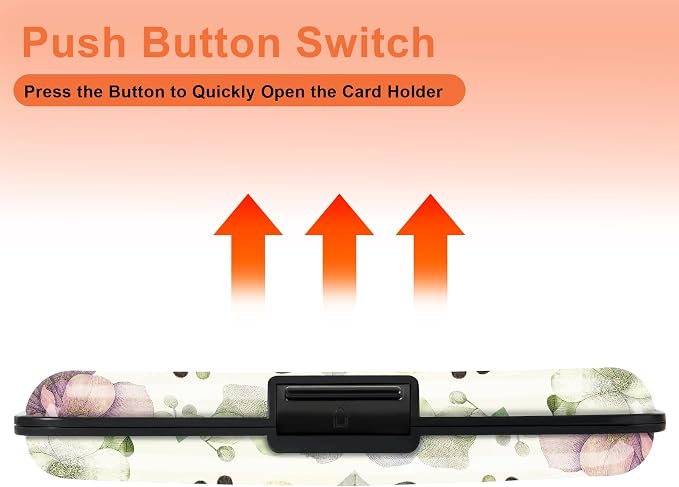 2 Pack Credit Card Holder for Women RFID Blocking Wallet, Artistic Flower | Card Wallets for Women Small Mini Business Metal Accordion Aluminum Alloy Hard Case for Men - Image 6
